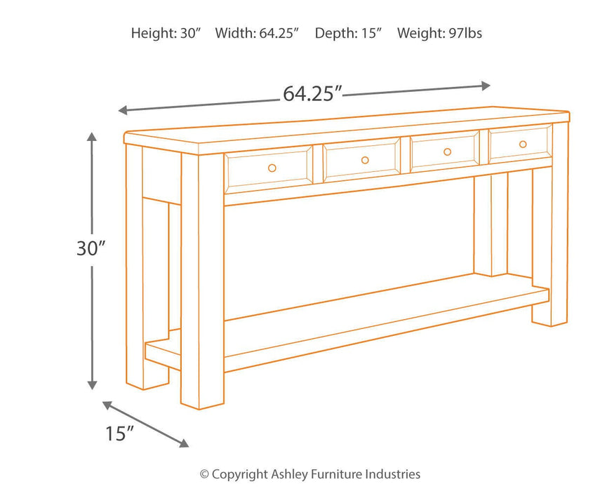 Gavelston Sofa/Console Table - Furniture Source (IA) 