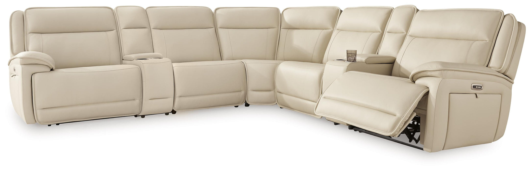 Double Deal Reclining Sectional with 2 Consoles - Furniture Source (IA) 