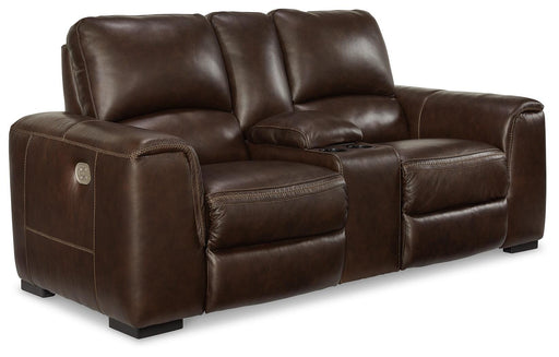 Alessandro Power Reclining Loveseat with Console - Furniture Source (IA) 