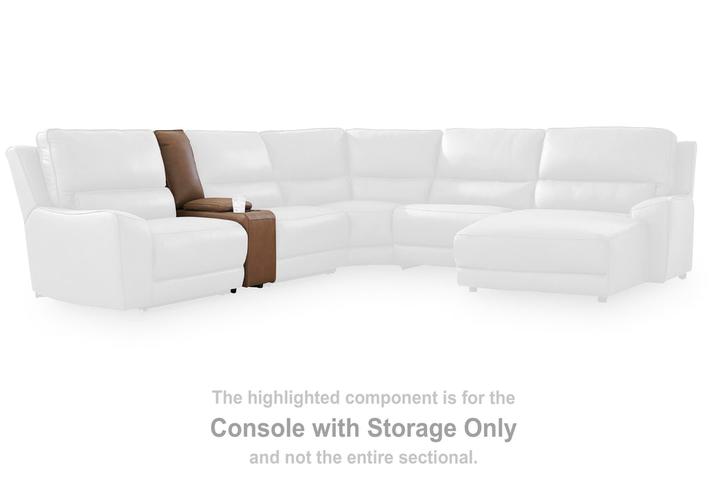 DeepWakes Reclining Sectional with Storage Console - Furniture Source (IA) 