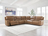 DeepWakes Reclining Sectional with Storage Console - Furniture Source (IA) 