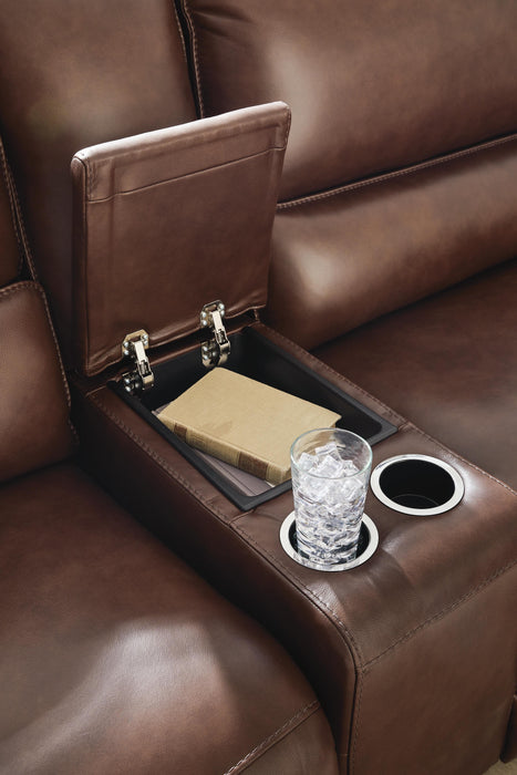 DeepWakes Reclining Sectional with Storage Console - Furniture Source (IA) 