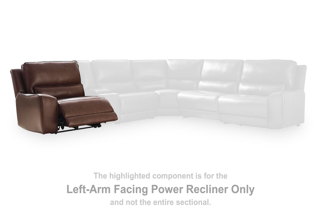 DeepWakes Reclining Sectional with Storage Console - Furniture Source (IA) 