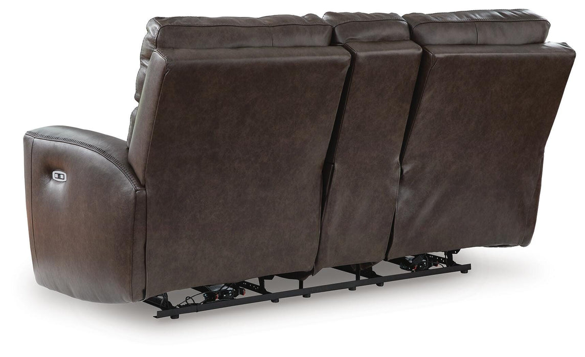 Crossplex Power Reclining Loveseat with Console - Furniture Source (IA) 