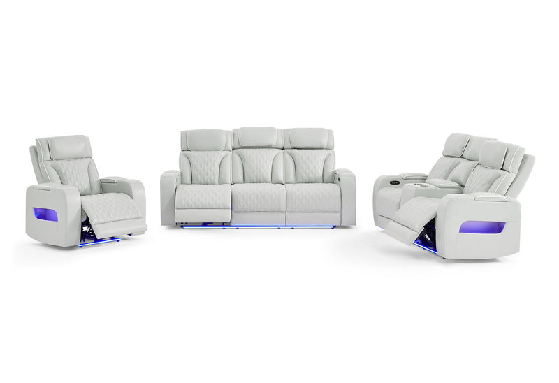 U8611 - 3 Piece Living Room Set (Sofa, Loveseat, Chair) - Silver