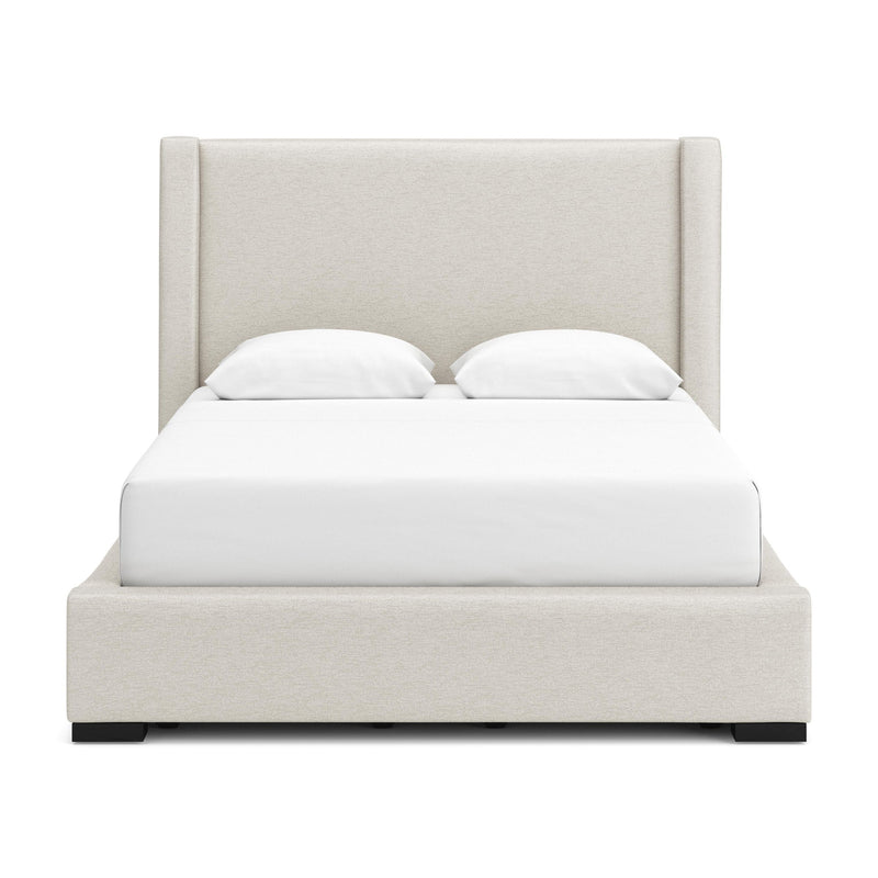 Brozmont - Queen Upholstered Storage Bed - Oatmeal - Furniture Source (IA) 
