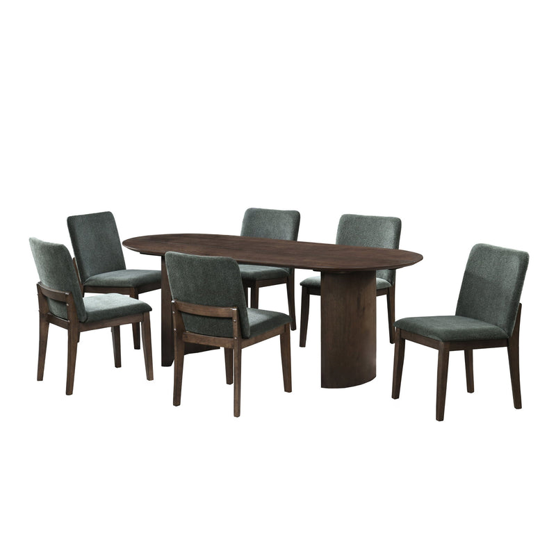Kody - 79" Oval Fixed-Top Dining Table Set