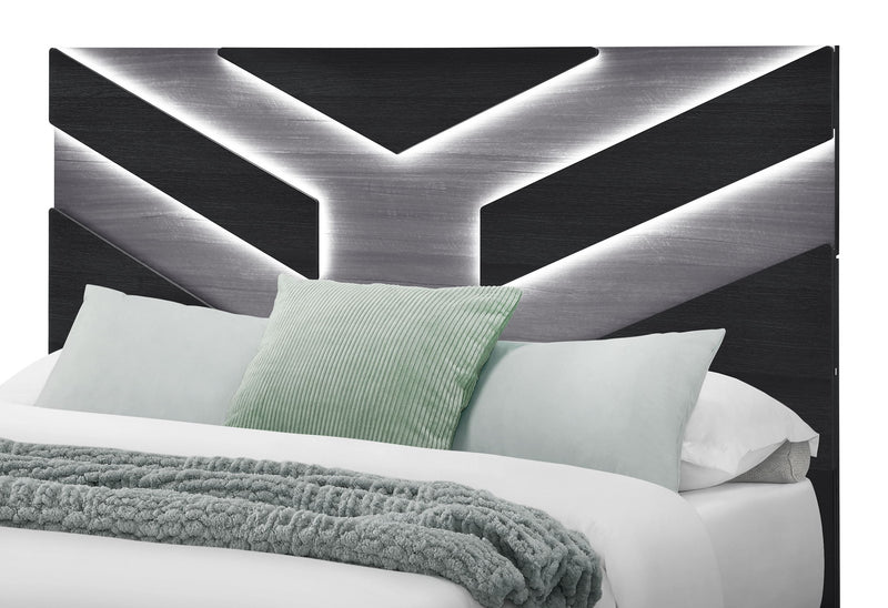 Optimus - 4 Piece Bedroom Set (Full Bed, Dresser, Mirror, Nightstand) - Black