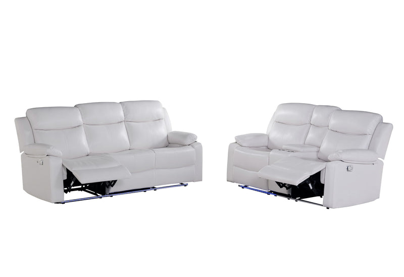 U6026 - Reclining Sofa With LED - White