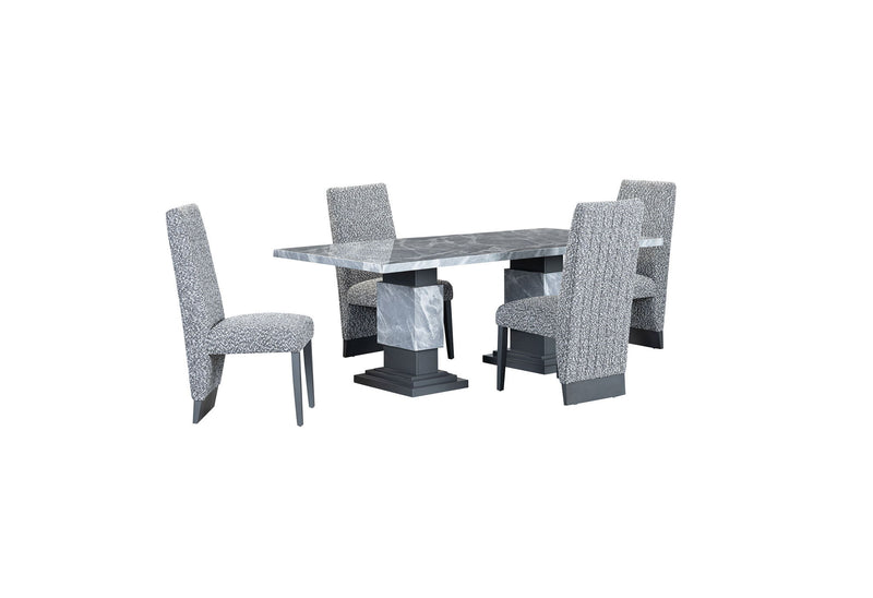 D1212 - 7 Piece Dining Room Set (Dining Table And 6 Dining Chairs) - Gray / White