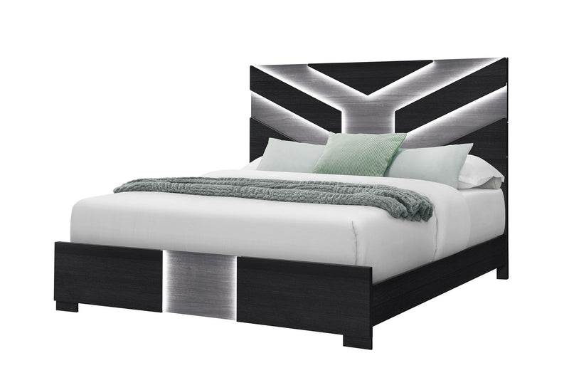 Optimus - 4 Piece Bedroom Set (King Bed, Dresser, Mirror, Nightstand) - Black