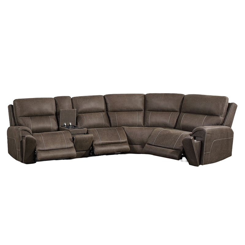 Gaia - 5 Piece P2 Power Sectional - Sable