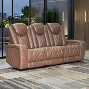 Dorian - Reclining Leather Sofa With Power Headrest And Footrest - Brown - Furniture Source (IA) 
