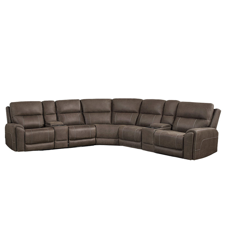 Gaia - 7 Piece P2 Power Sectional - Brown