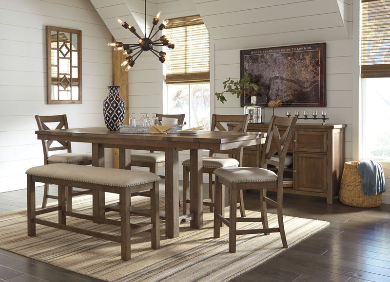 Moriville - Rectangular Dining Room Counter Extension Table - Grayish Brown