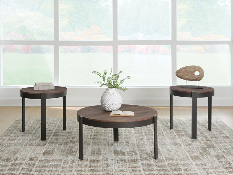Horizon Hills - Occasional Table Set (Set of 3) - Brown / Black