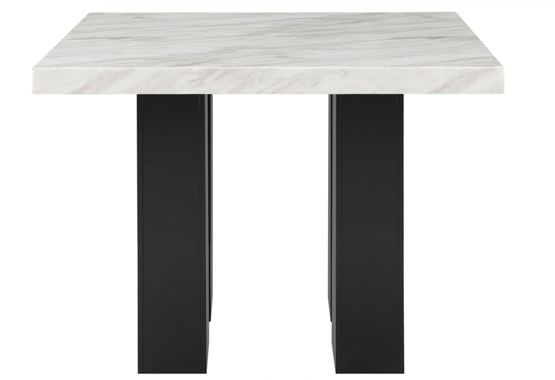 D04 - 5 Piece Dining Room Set (Bar Table And Four Bar Stools) - Black / White
