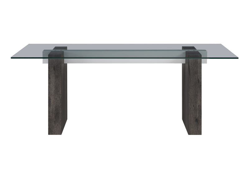 D4238 - Dining Table - Clear / Dark Brown