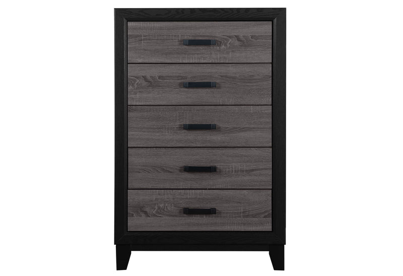 Lisbon - 5 Piece Full Bedroom Set (Bookcase Full Bed) - Black / Gray