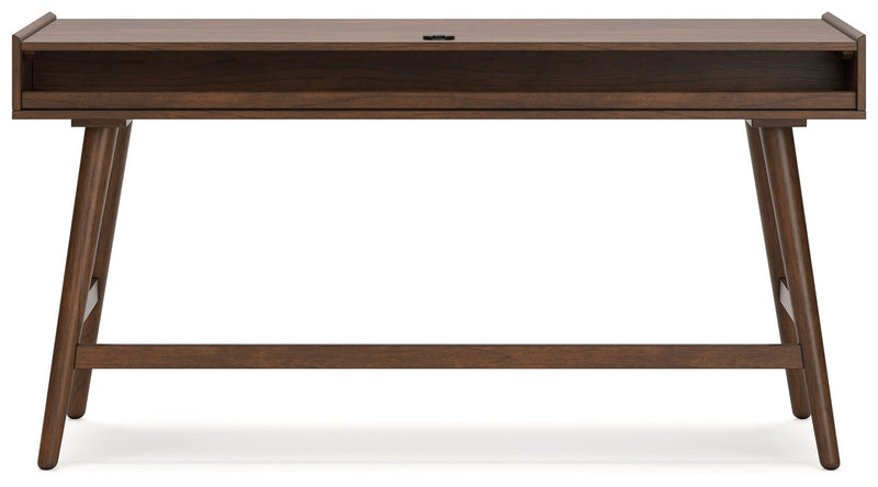 Lyncott - 3 Pc. - Home Office Desk, Chair, Bookcase - Brown