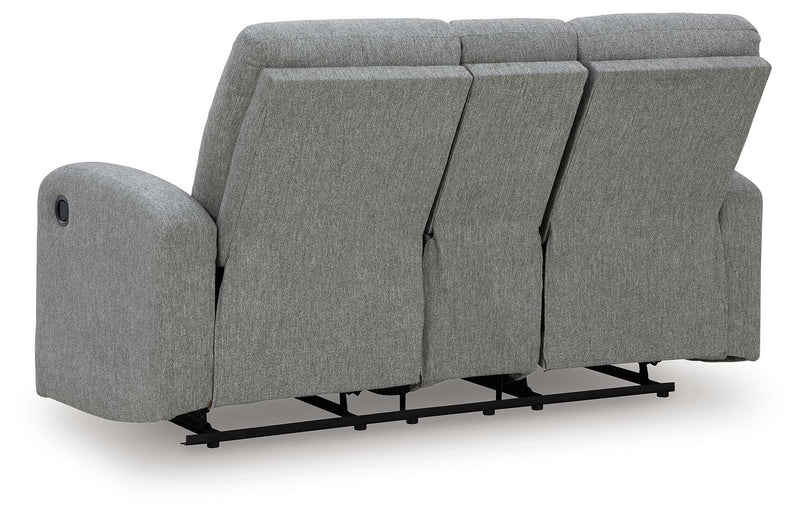 Gauntlet - Double Recline Loveseat With Console - Sterling