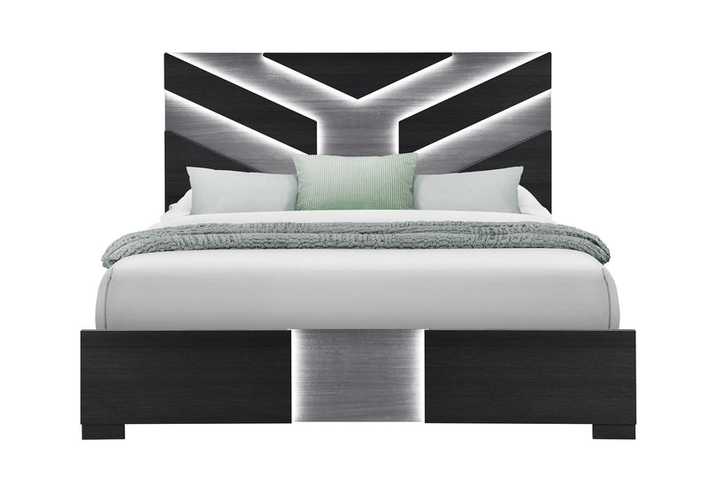 Optimus - 4 Piece Bedroom Set (Full Bed, Dresser, Mirror, Nightstand) - Black