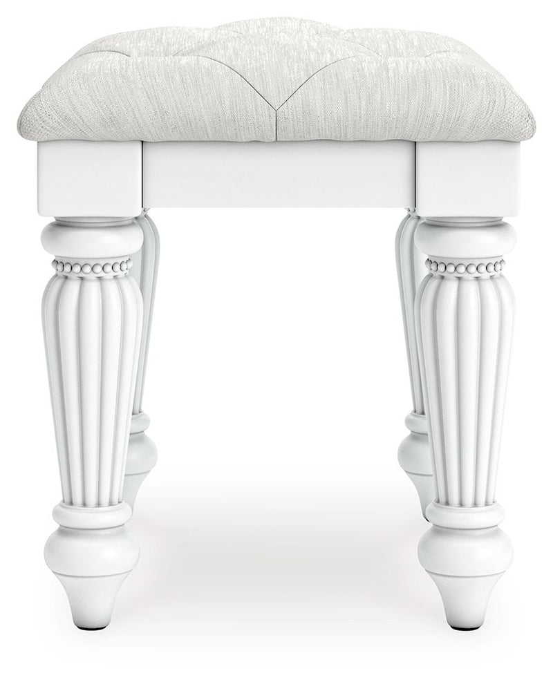Kozlani - 3 Pc. - Vanity, Mirror And Stool - White