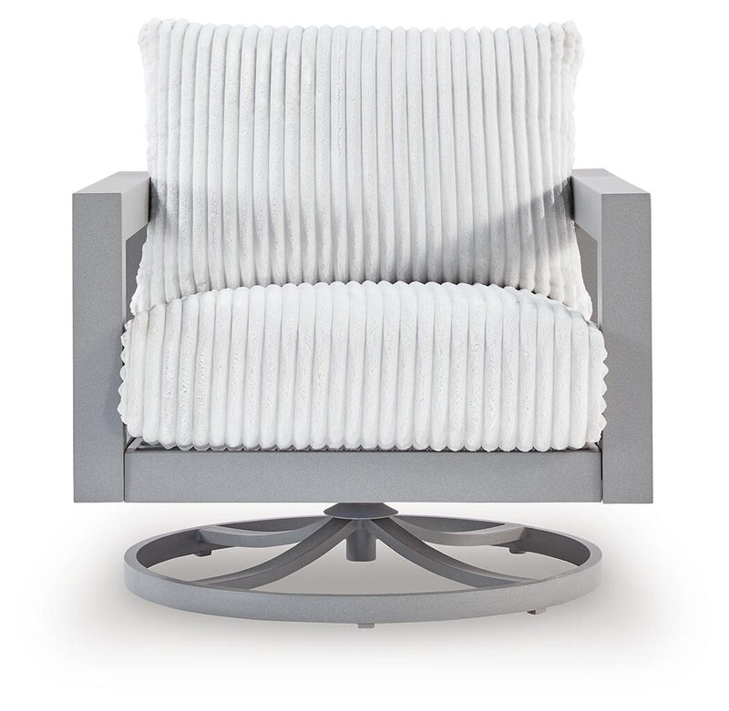 Hurley Park - 4 Pc. - Outdoor Sofa, 2 Lounge Chairs And Coffee Table - Gray