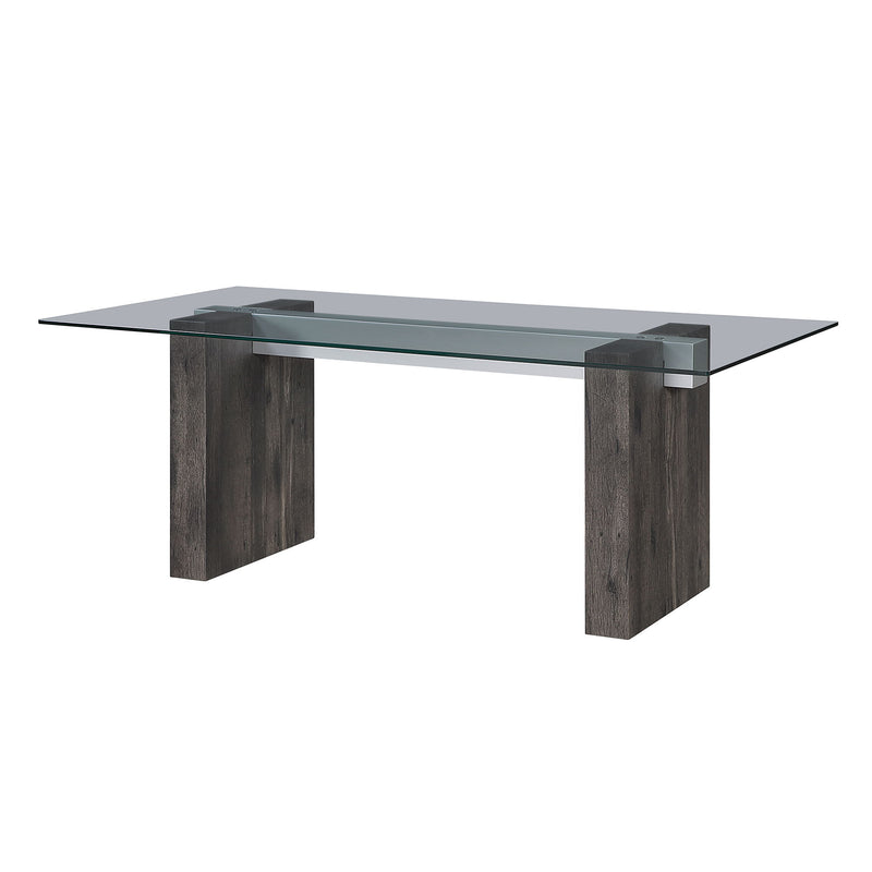 D4238 - Dining Table - Clear / Dark Brown