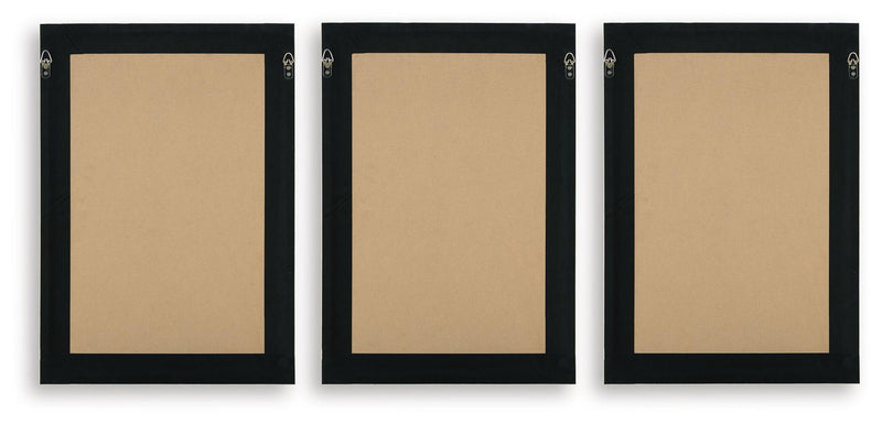 Huddwick - Wall Art Set (Set of 3) - Linen / Black