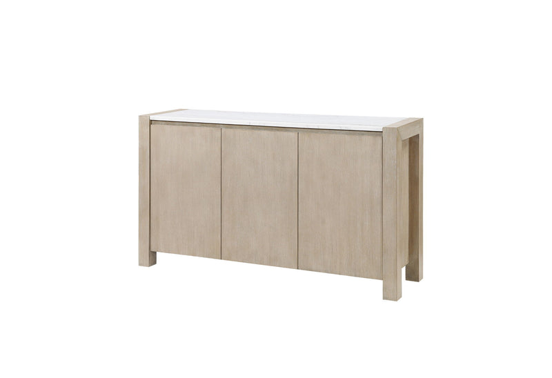 D1321 - Buffet With Real Marble Top - Natural / White