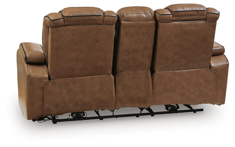 Gruaro - Power Reclining Loveseat With Console / Adjustable Headrest - Amber