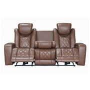 Dorian - Reclining Leather Sofa With Power Headrest And Footrest - Brown - Furniture Source (IA) 
