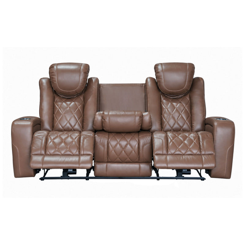 Dorian - Reclining Leather Sofa With Power Headrest And Footrest - Brown - Furniture Source (IA) 