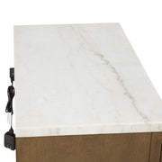 Devonshire - Nightstand With Marble Top And USB Port - Cognac - Furniture Source (IA) 