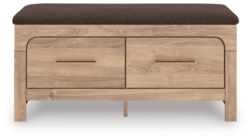 Kinlanni - Bedroom Upholstered Storage Bench - Tan / Brown