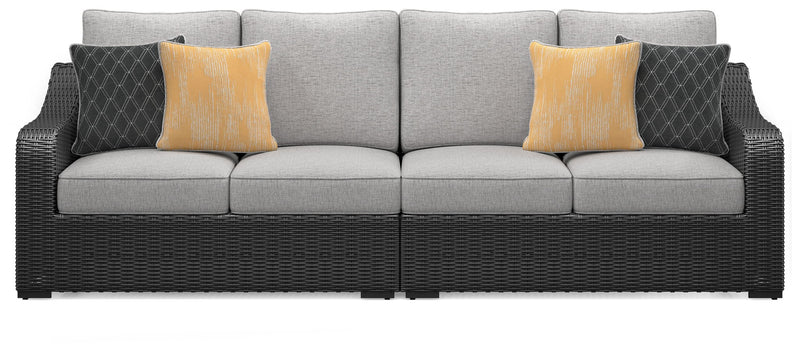 Beachcroft - 5-Piece Outdoor Sectional - Black / Light Gray
