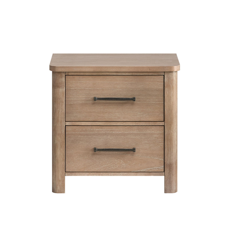 Anika - 2 Drawer Nightstand - Natural / Brown