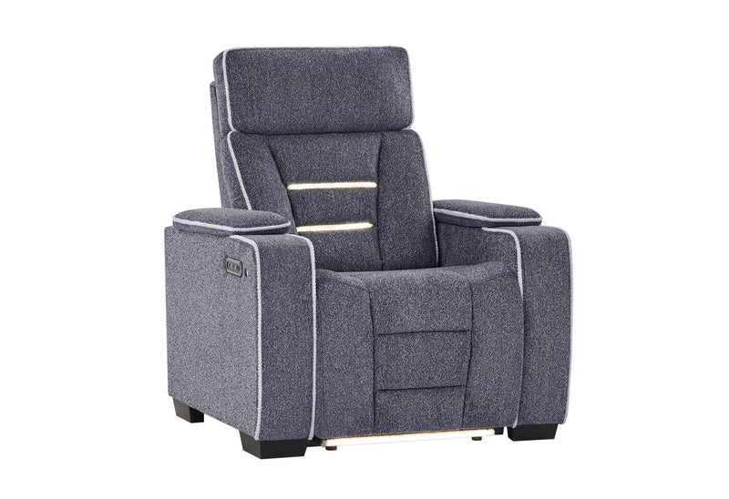U1895 - P2 Recliner With IS And LED - Dark Gray
