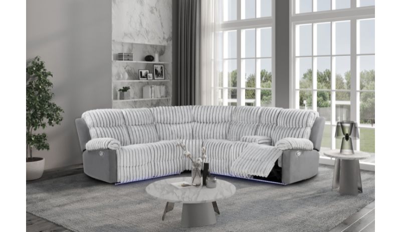U6028 - Sectional With LED - Gray - Furniture Source (IA) 