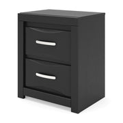 Stabotta - Two Drawer Night Stand - Black - Furniture Source (IA) 