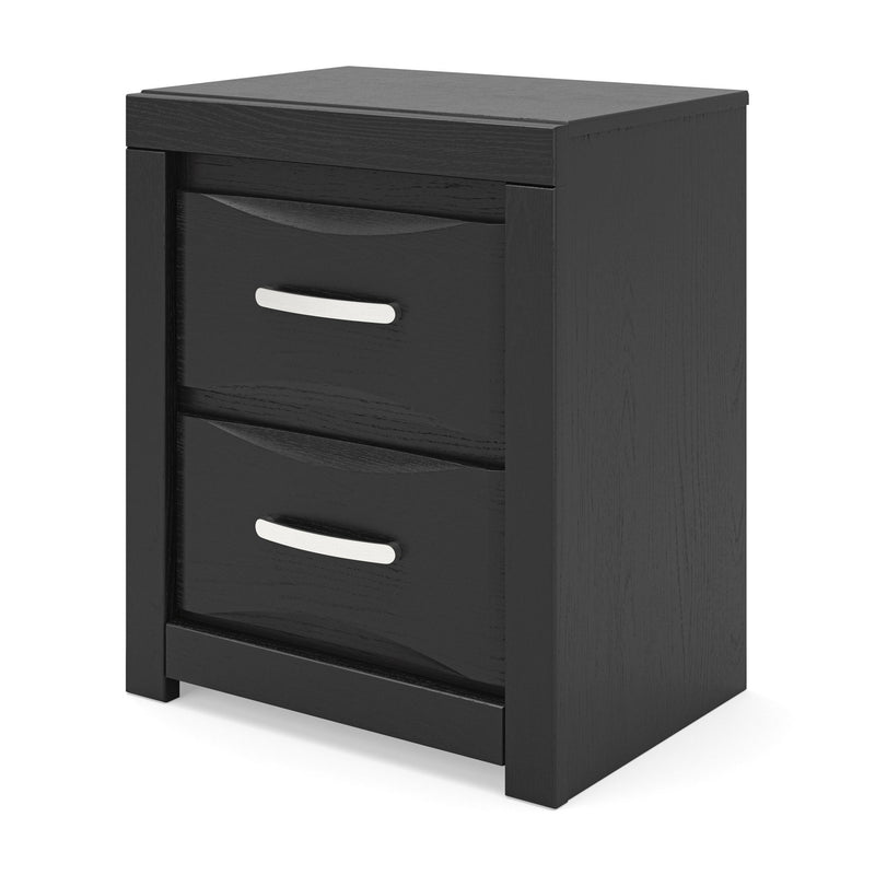 Stabotta - Two Drawer Night Stand - Black - Furniture Source (IA) 