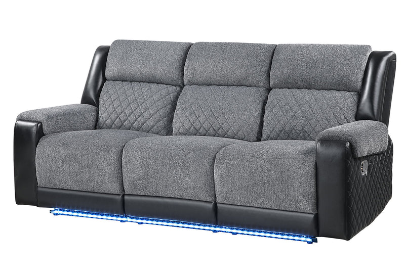 U5914 - Console Reclining Loveseat And Recliner Sofa - Black / Gray