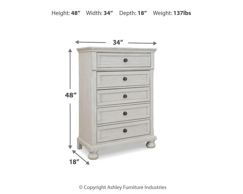 Robbinsdale - Five Drawer Chest - Youth - Antique White