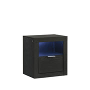 Asher - Nightstand With LED Light - Smoke - Furniture Source (IA) 
