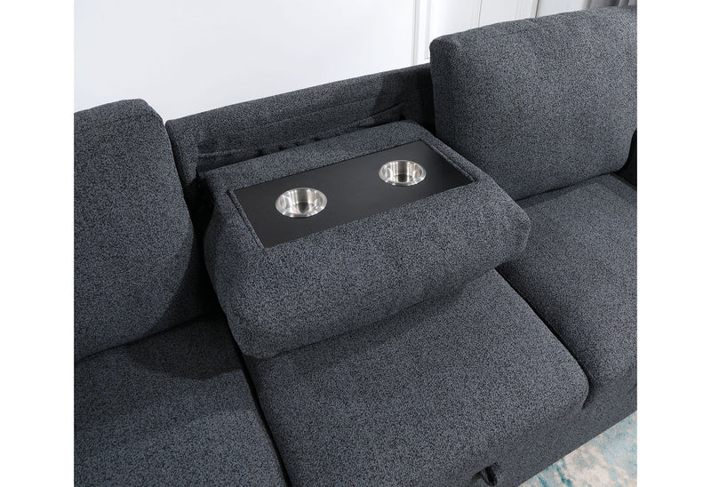 U0202 - Pull Out Sofa Bed - Dark Gray