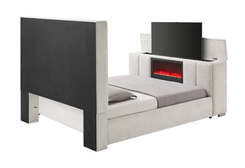 Serenity - 5 Piece King Bedroom Set - Natural / Cream