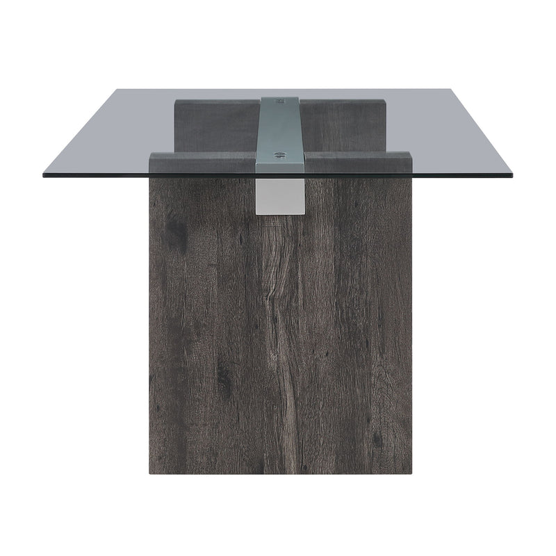 D4238 - 5 Piece Dining Room Set (Dining Table And 4 Dining Chairs) - Clear / Dark Brown / Light Gray