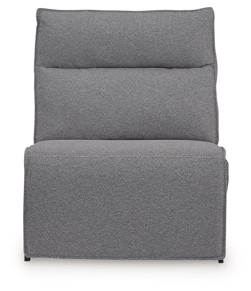 Modmax II - 8-Piece Power Reclining Sectional With LAF Press Back Power Chaise And Console - Salt And Pepper