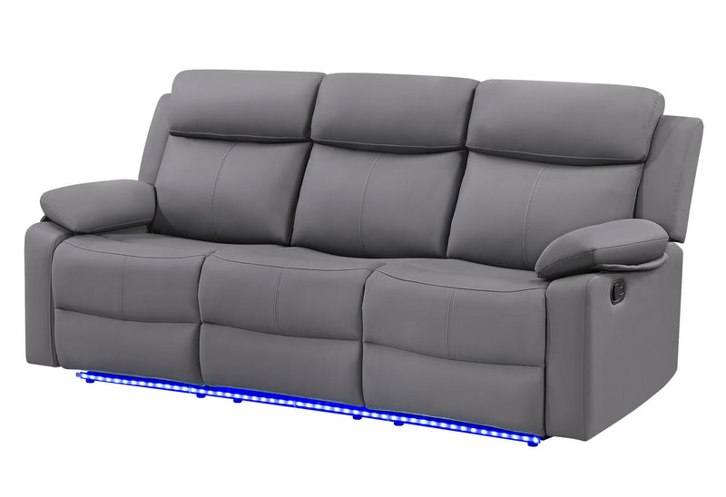 U6026 - Reclining Sofa With LED - Gray